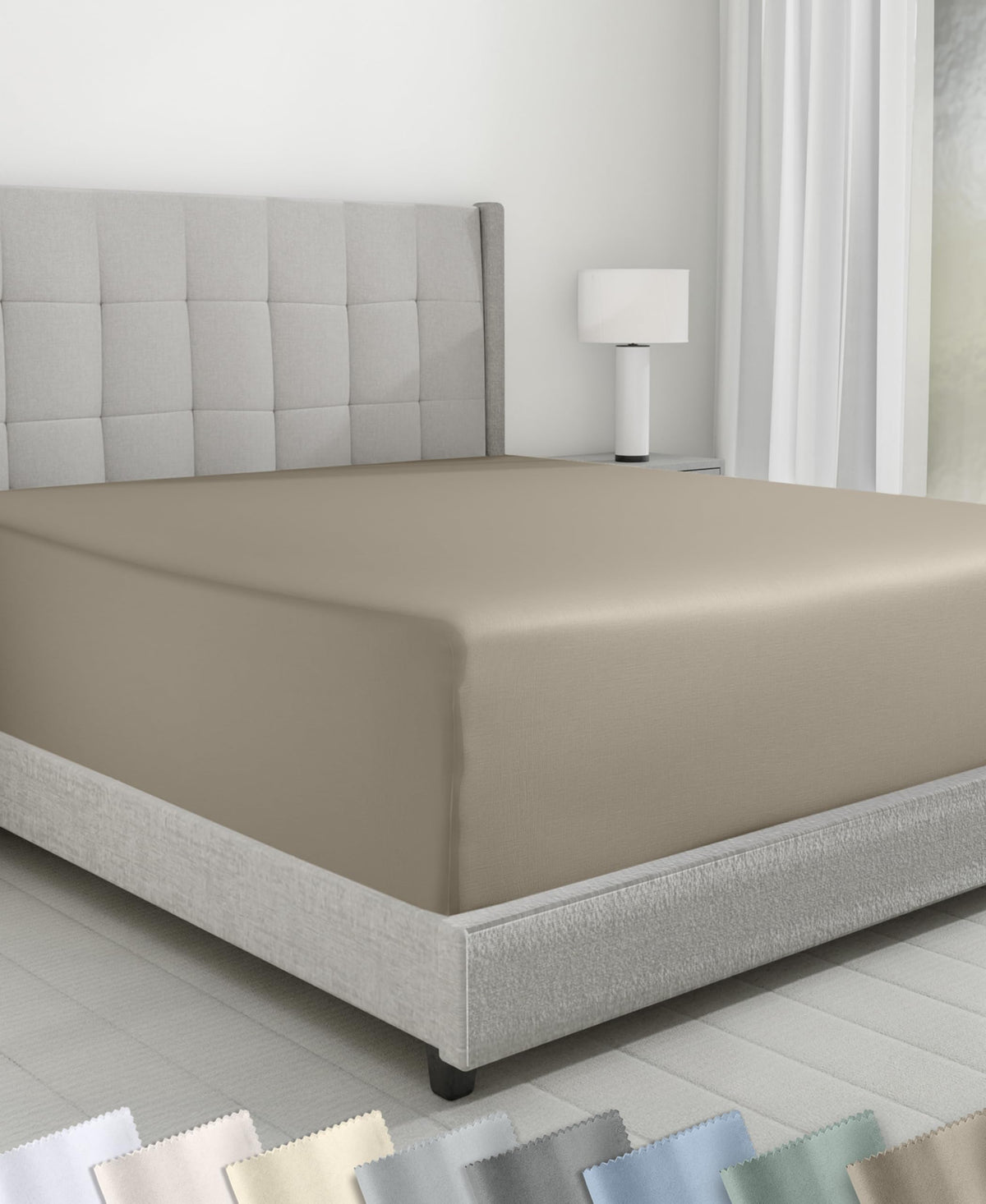 California Design Den Luxury 600 Thread Count King Size Fitted Sheet, White