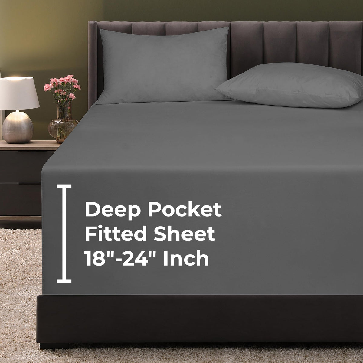 Royale Linens Fitted Sheet Queen - Ultra Soft 1800 Brushed Microfiber - Hotel Luxury Bottom Sheets - Wrinkle Free & Fade Resistant - Deep Pocket Fitted Sheet Only (Queen, White)
