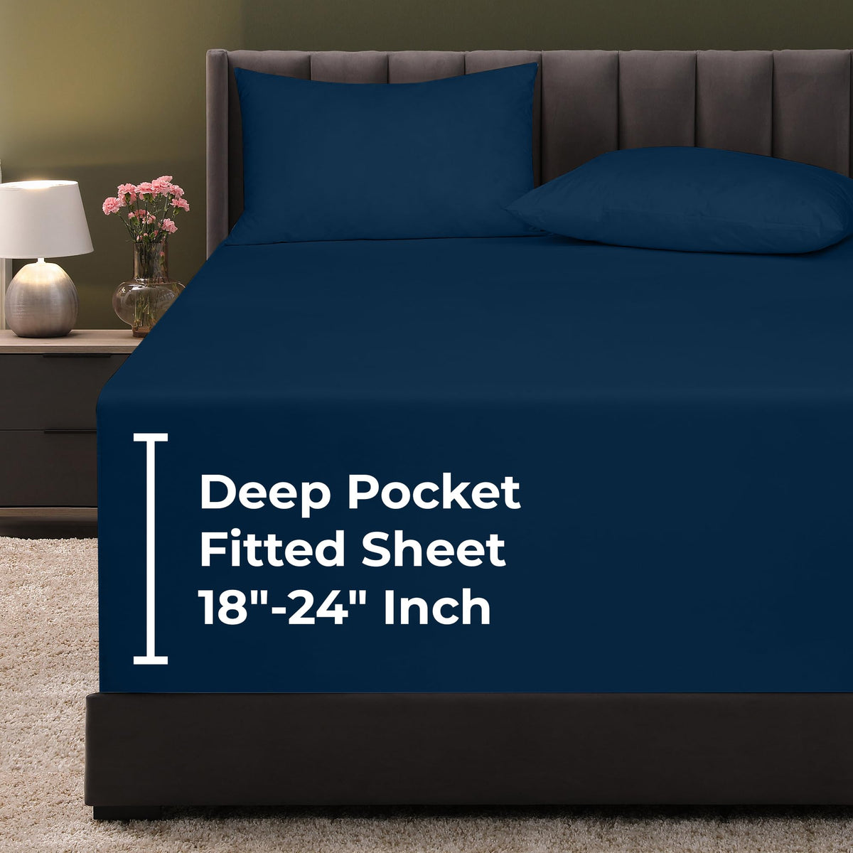 Royale Linens Fitted Sheet Queen - Ultra Soft 1800 Brushed Microfiber - Hotel Luxury Bottom Sheets - Wrinkle Free & Fade Resistant - Deep Pocket Fitted Sheet Only (Queen, White)
