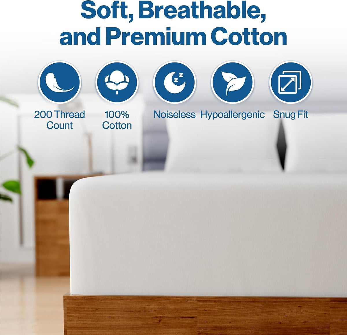 Superity Luxurious Hotel Quality Full XL Fitted Sheet 100% Cotton Ultra Soft, Skin-Friendly & Hypoallergenic Deep Pocket Fits 16 Mattress Easy Care & Snug Fit (Full XL Size -54 x 80)