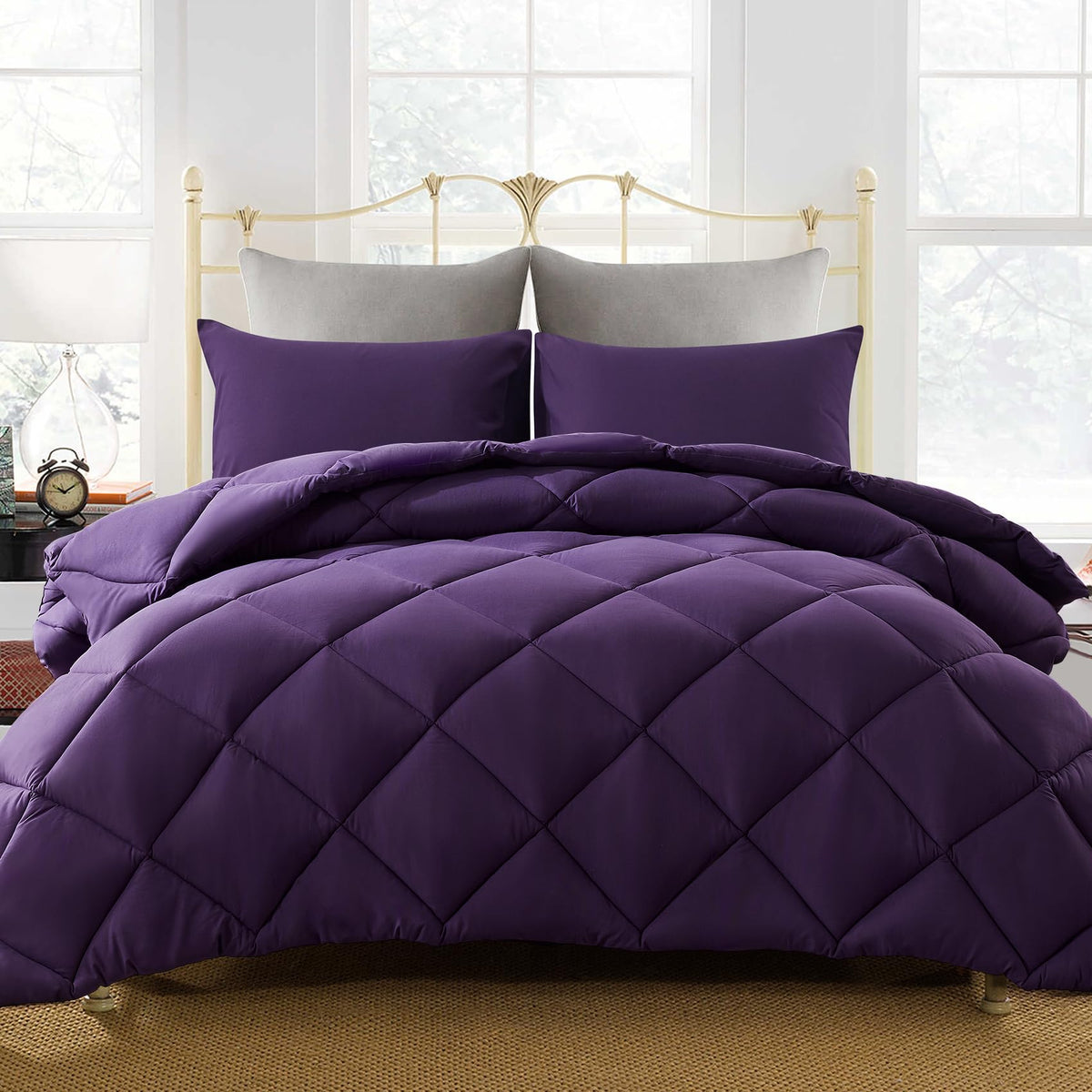 Decroom Lightweight 3 Pieces Comforter Set Queen Quilted Duvet Insert