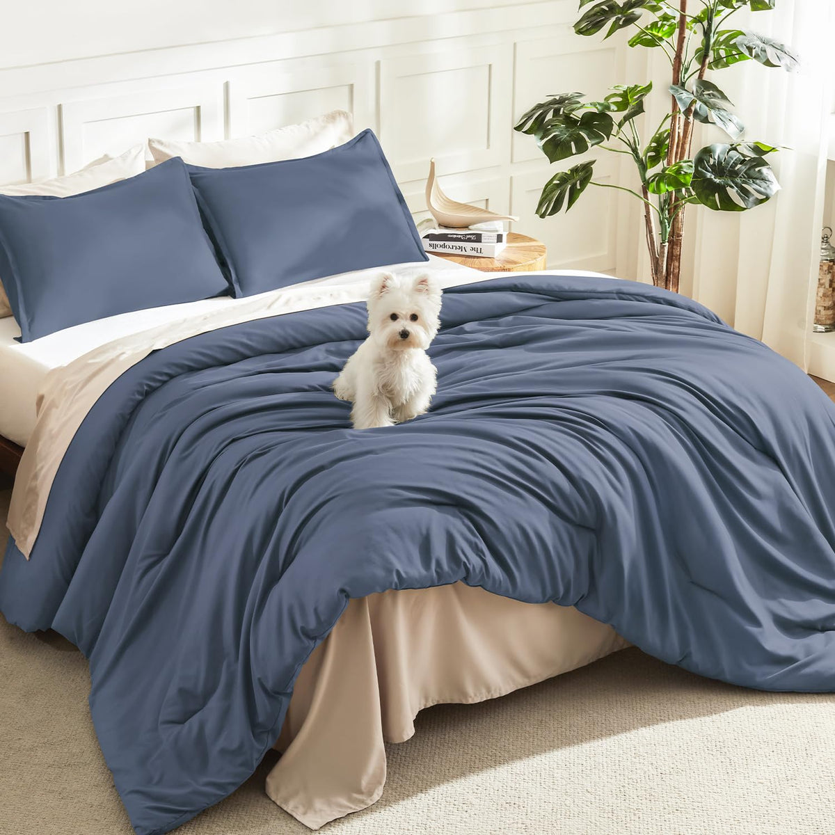 Litanika King Comforter Set Sage Green, 3 Pieces Lightweight Solid Bed Set