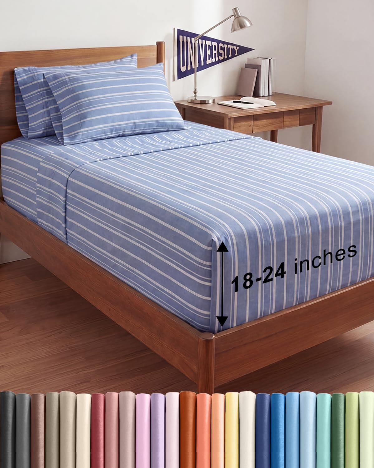 Extra Deep Queen Sheet Set - 6 Piece Breathable and Cooling Sheets - Grey