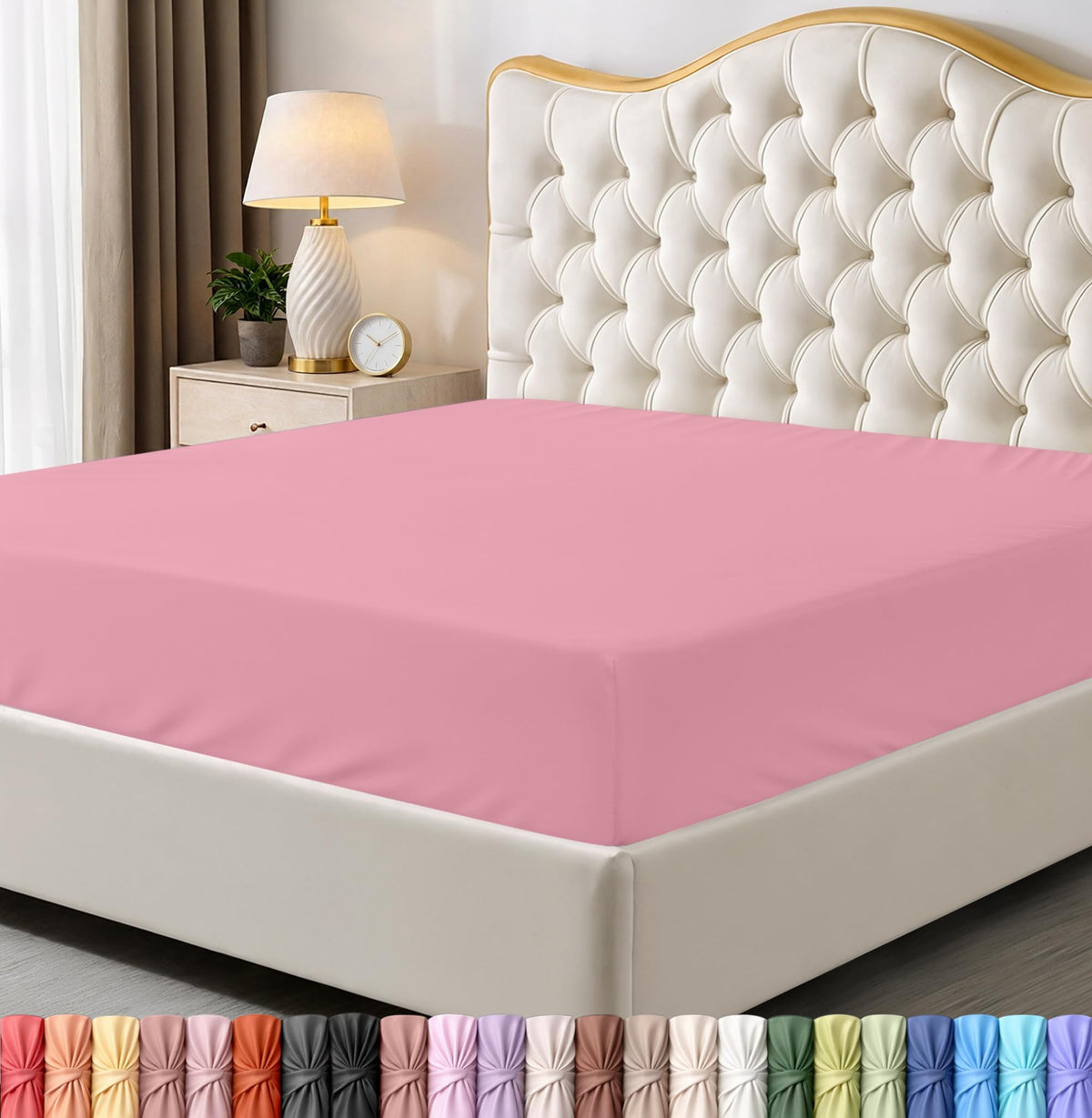 Queen Fitted Sheet, Ultra Soft Fits Up to 15 Inch Deep Pocket, White