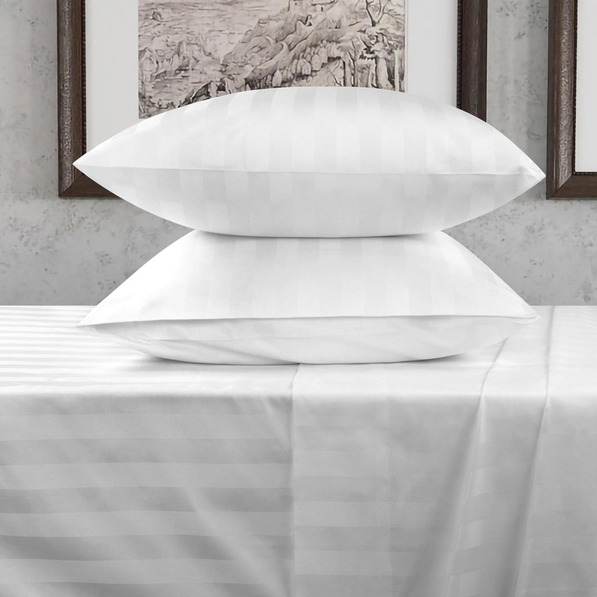 URBANHUT 100% Cotton Sheets King Size, for Everyday Use - White