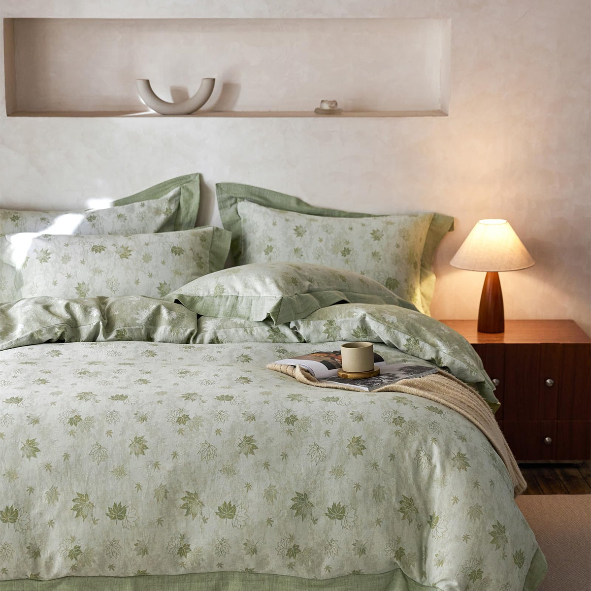mixinni Duvet Cover Set King Size Bird Flower Pattern Soft Long Staple Cotton Floral Bedding Comforter Cover Set with Zipper Ties for Women and Men, Ultra Soft, Breathable, Easy Care-King Size