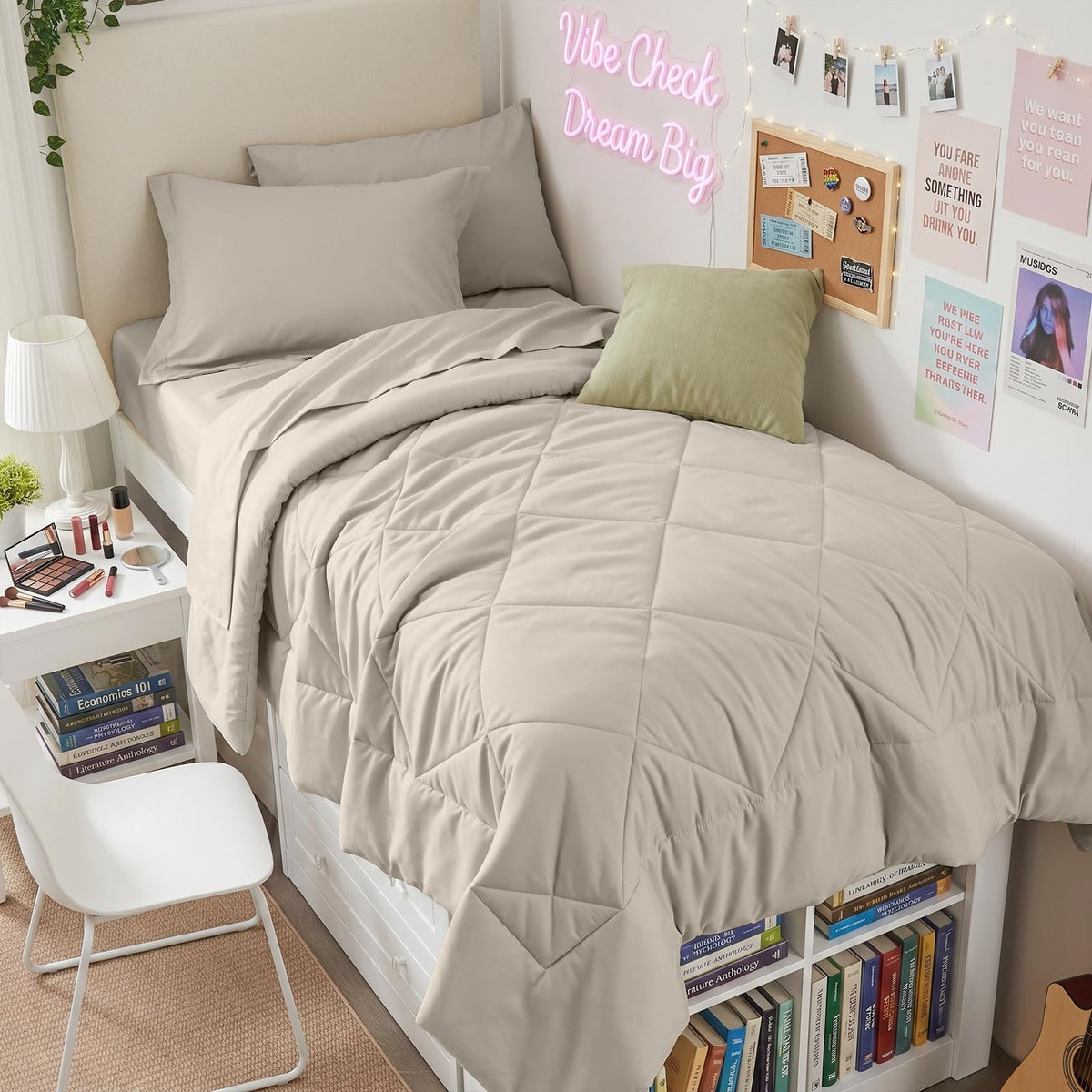 HEVUMYI 7-Piece King Comforter Set, Dark Grey Bed in a Bag