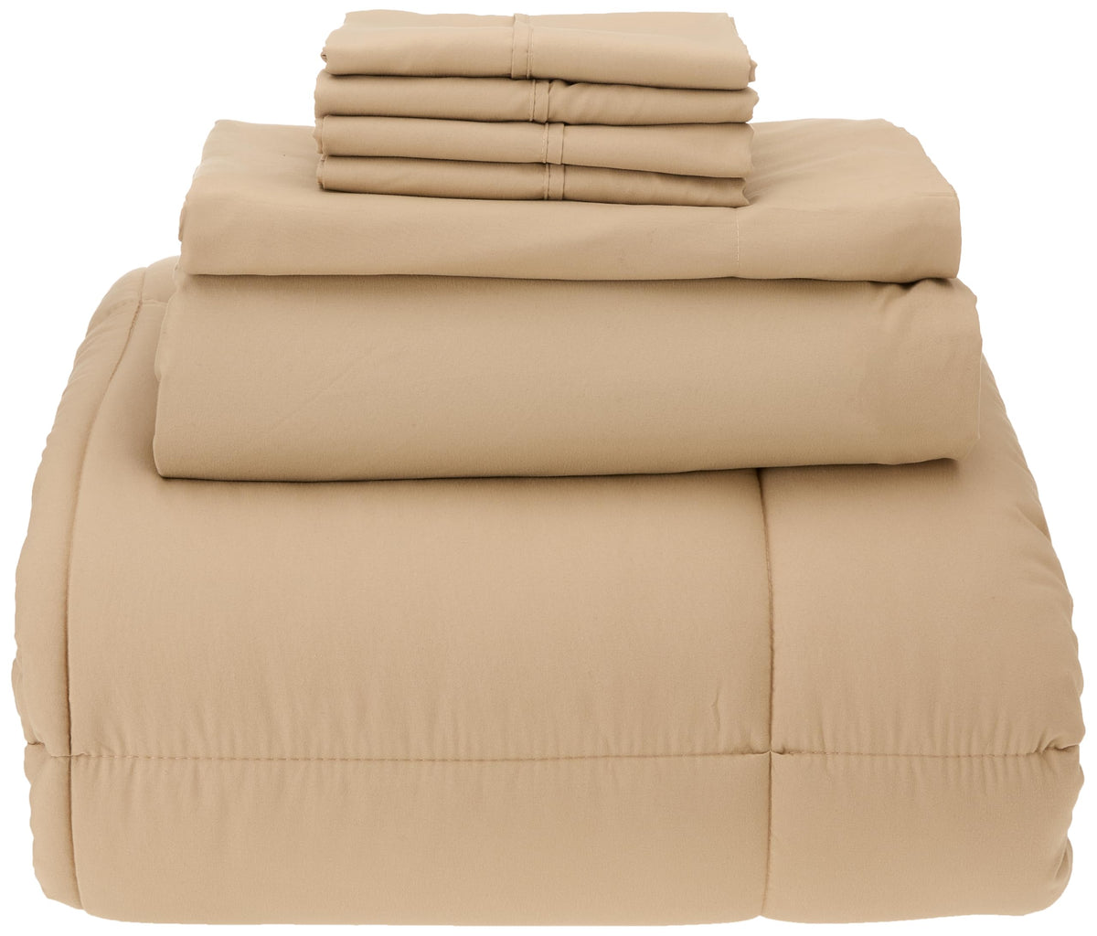 Sweet Home Collection 5 Piece Comforter Set Bag Solid Color All Season Soft Down Alternative Blanket & Luxurious Microfiber Bed Sheets, Navy, Twin