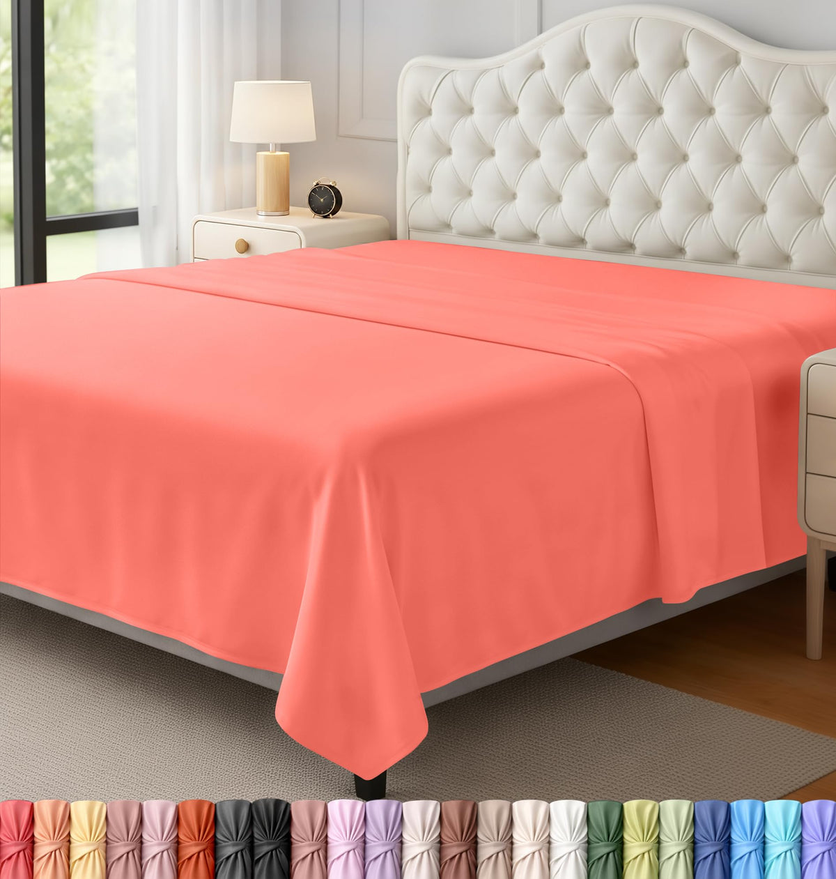Queen Size Flat Sheet Only Pack of 6, Ultra Soft Hotel Sheets, White