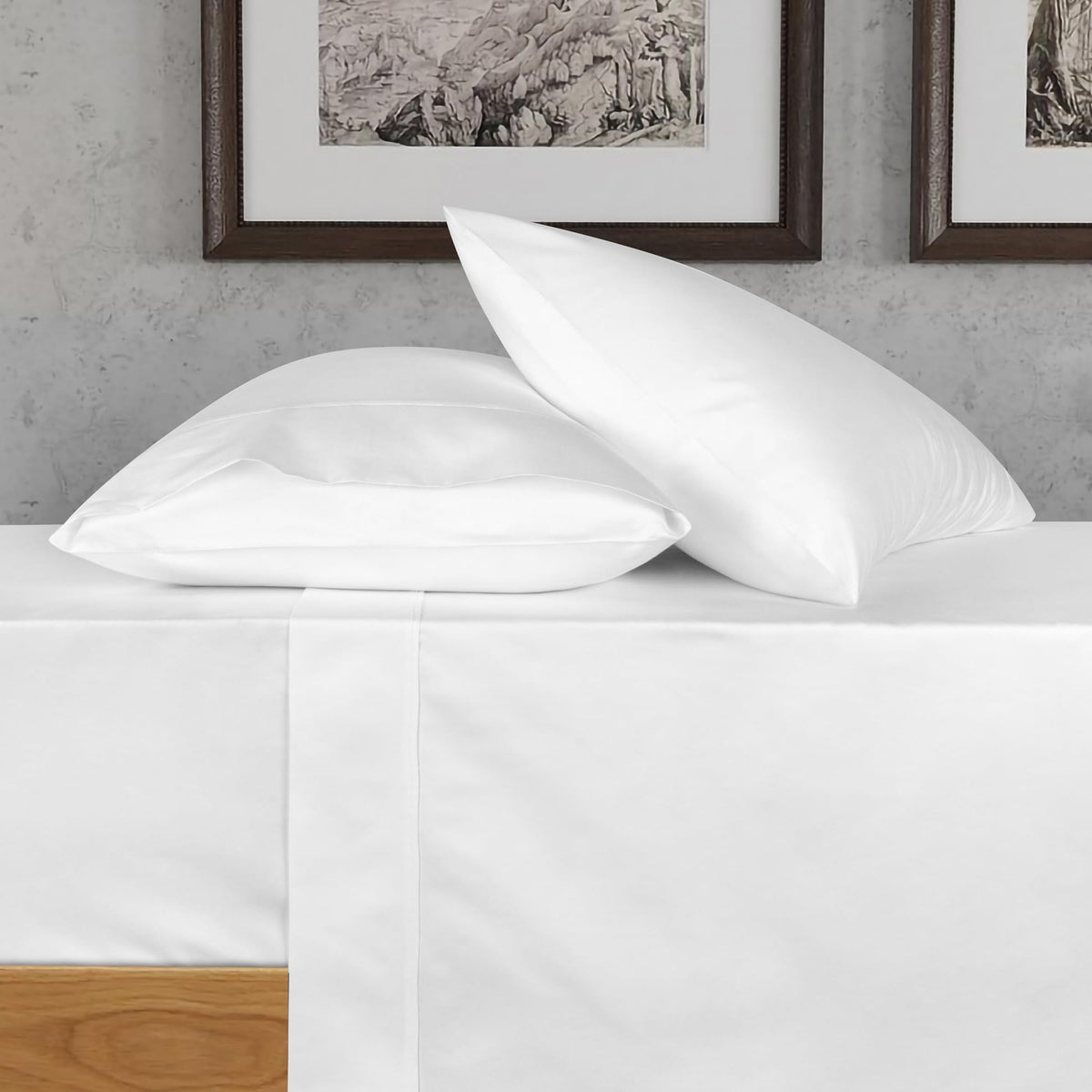 URBANHUT 100% Cotton Sheets King Size, for Everyday Use - White