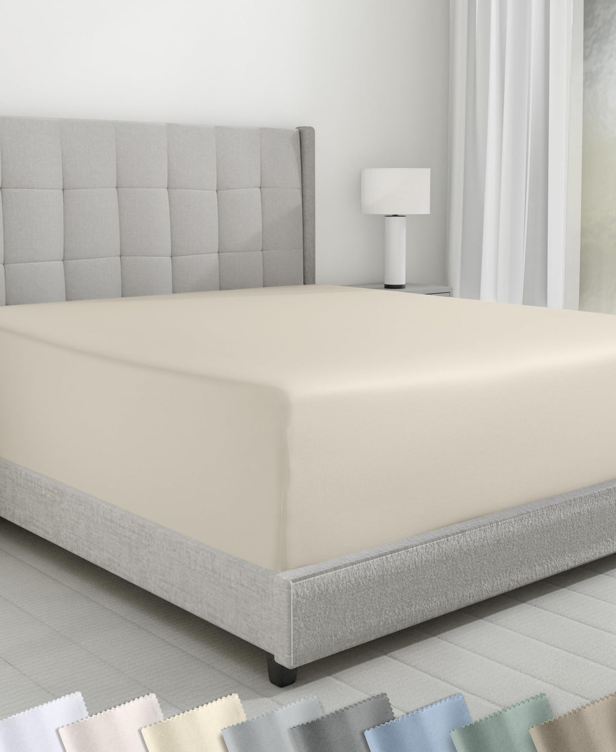 California Design Den Luxury 600 Thread Count King Size Fitted Sheet, White