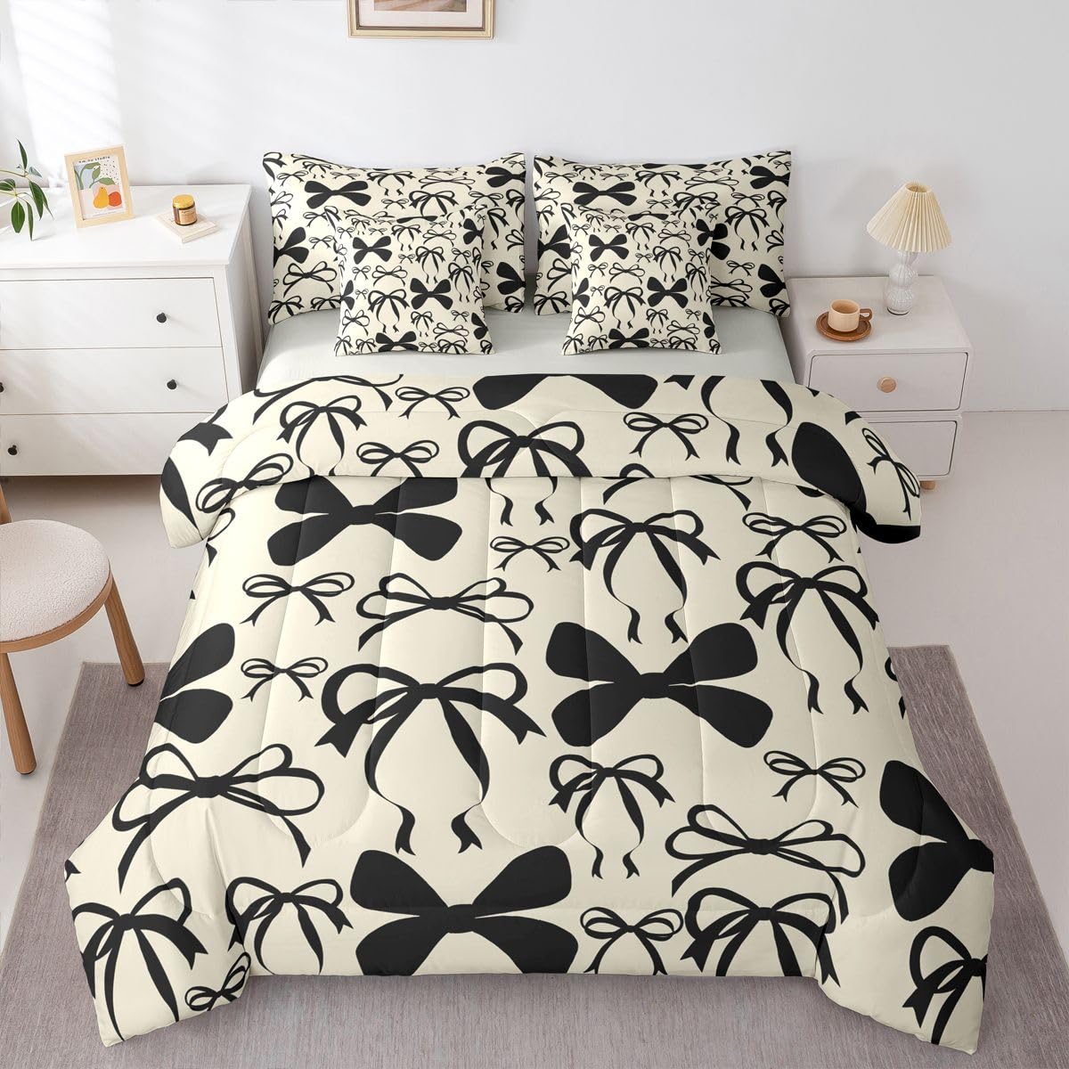 Feelyou Cute Leopard Bedding Set for All Season Cheetah 7 Pieces Comforter Sets Full Size Teens Room Decor Pink Animal Print Bed in a Bag with Comforter, Sheets, Pillowcases & Cushion Cover