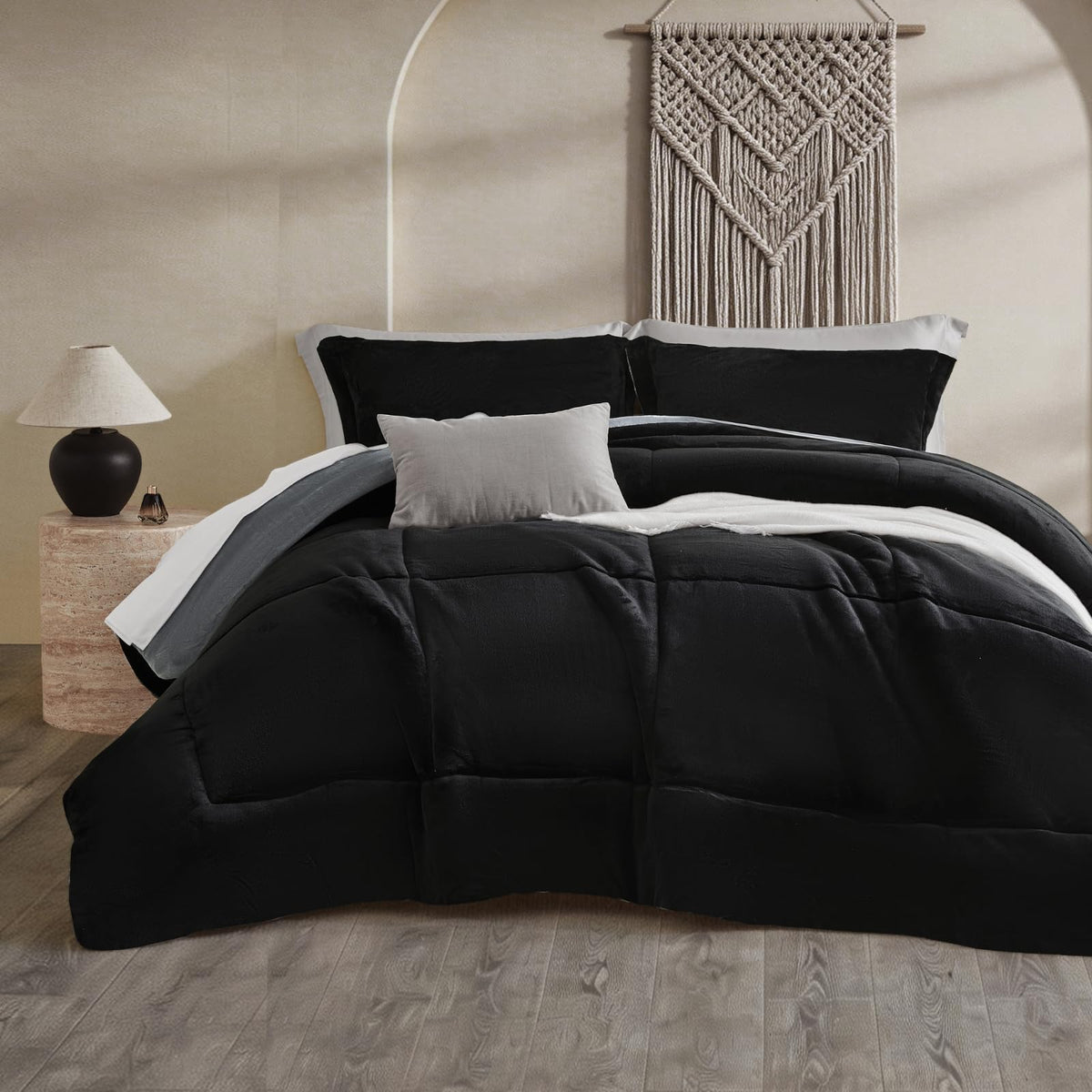 Petrichor Leopard Velvet Flannel Queen Comforter Set-Cheetah Print Western Blanket,Luxury Fuzzy Heavy Bedding Set, 3 Pieces Plush Winter Bed Set with Comforter (90"x90") & 2 Pillow Shams (20"x26")