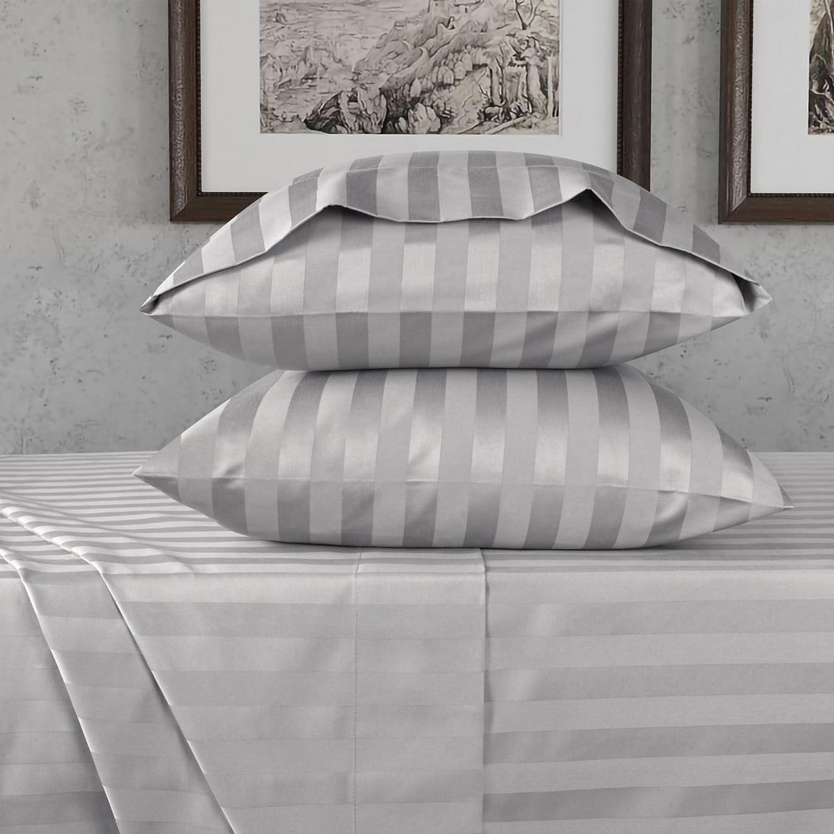 URBANHUT 100% Cotton Sheets King Size, for Everyday Use - White
