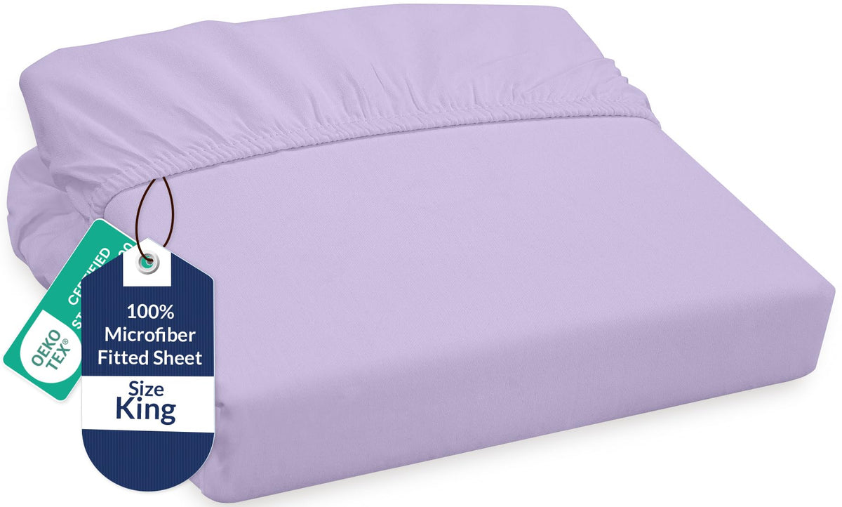 Royale Linens Fitted Sheet Queen - Ultra Soft 1800 Brushed Microfiber - Hotel Luxury Bottom Sheets - Wrinkle Free & Fade Resistant - Deep Pocket Fitted Sheet Only (Queen, White)