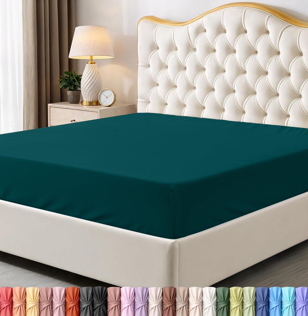 Queen Fitted Sheet, Ultra Soft Fits Up to 15 Inch Deep Pocket, White