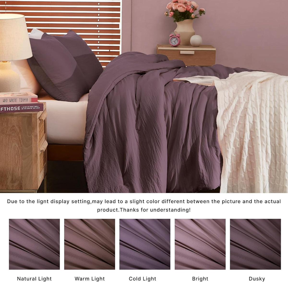 WRENSONGE Queen Comforter Set-3 Pieces Soft Comforters Queen Size Bedding