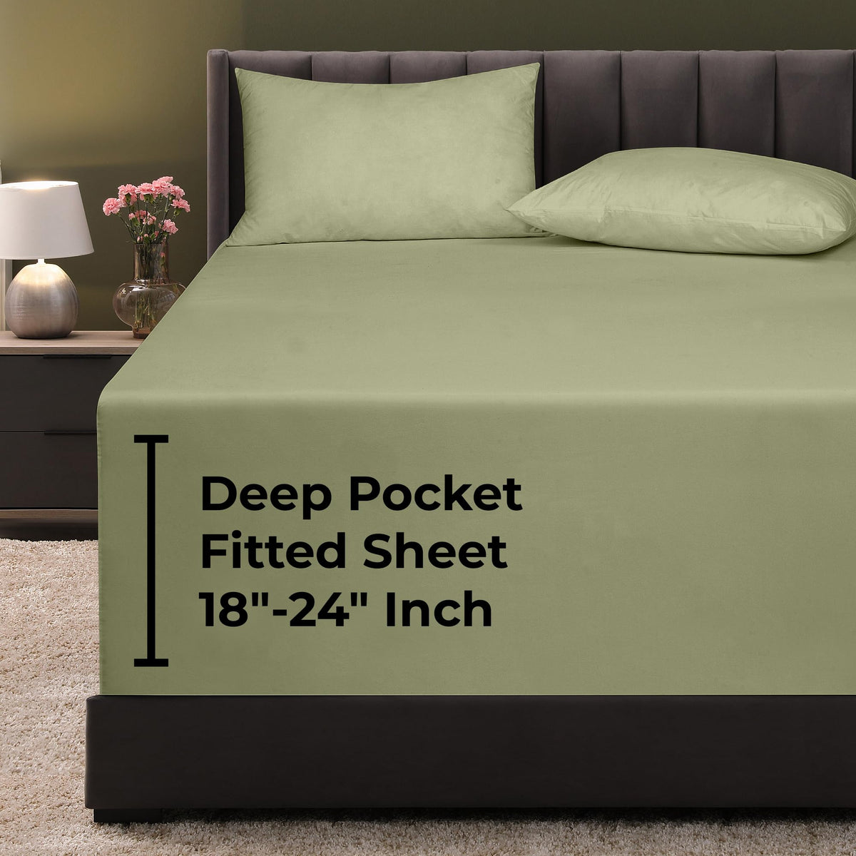 Royale Linens Fitted Sheet Queen - Ultra Soft 1800 Brushed Microfiber - Hotel Luxury Bottom Sheets - Wrinkle Free & Fade Resistant - Deep Pocket Fitted Sheet Only (Queen, White)