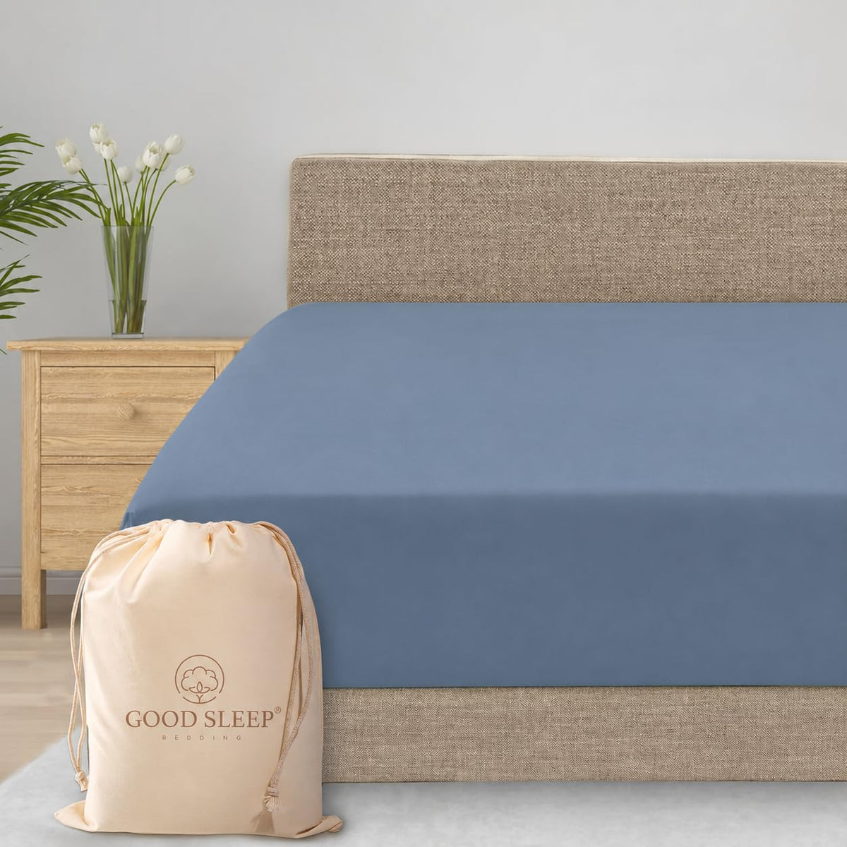 800 TC King Fitted Sheet Only, 100% Egyptian Cotton Fitted Sheet - White