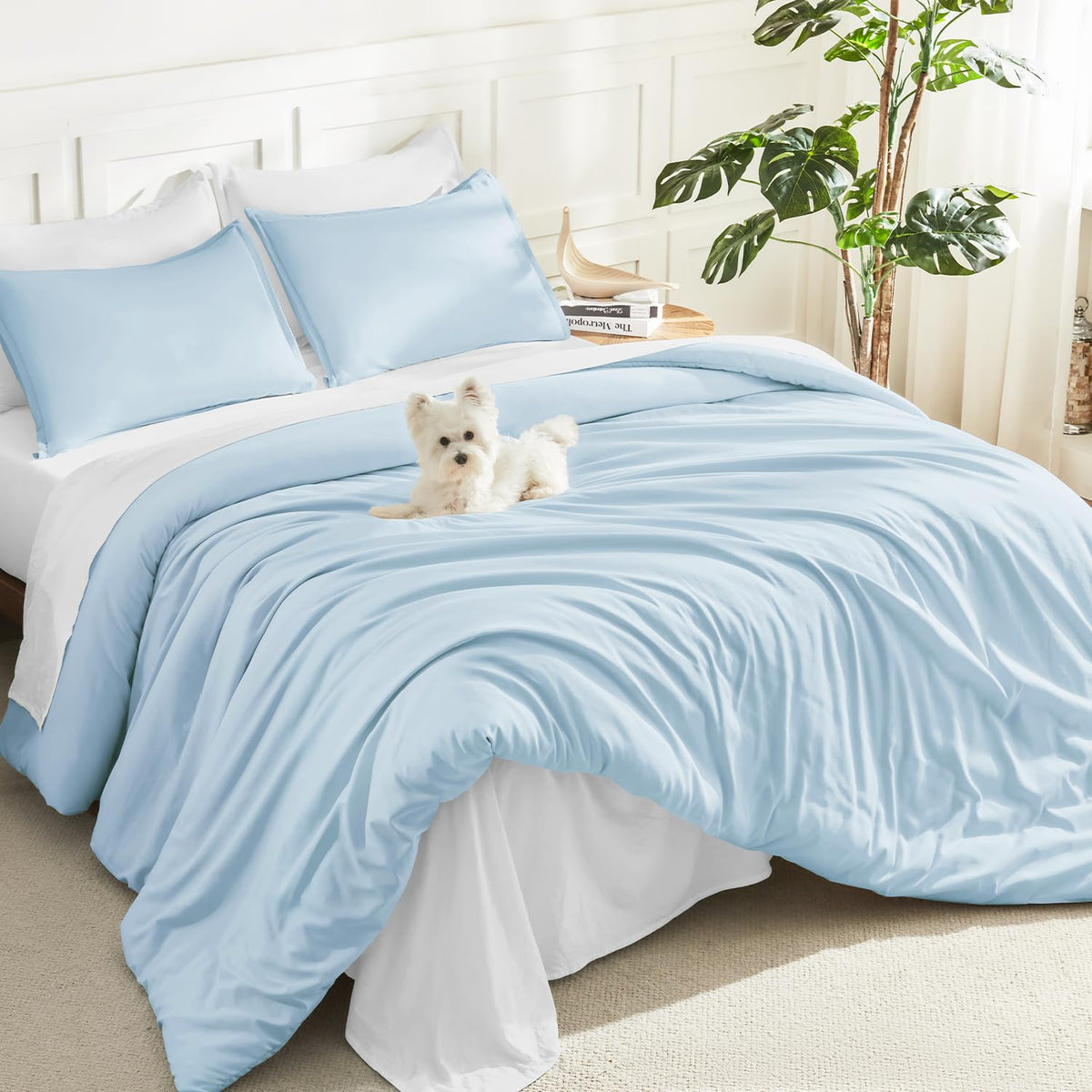Litanika King Comforter Set Sage Green, 3 Pieces Lightweight Solid Bed Set