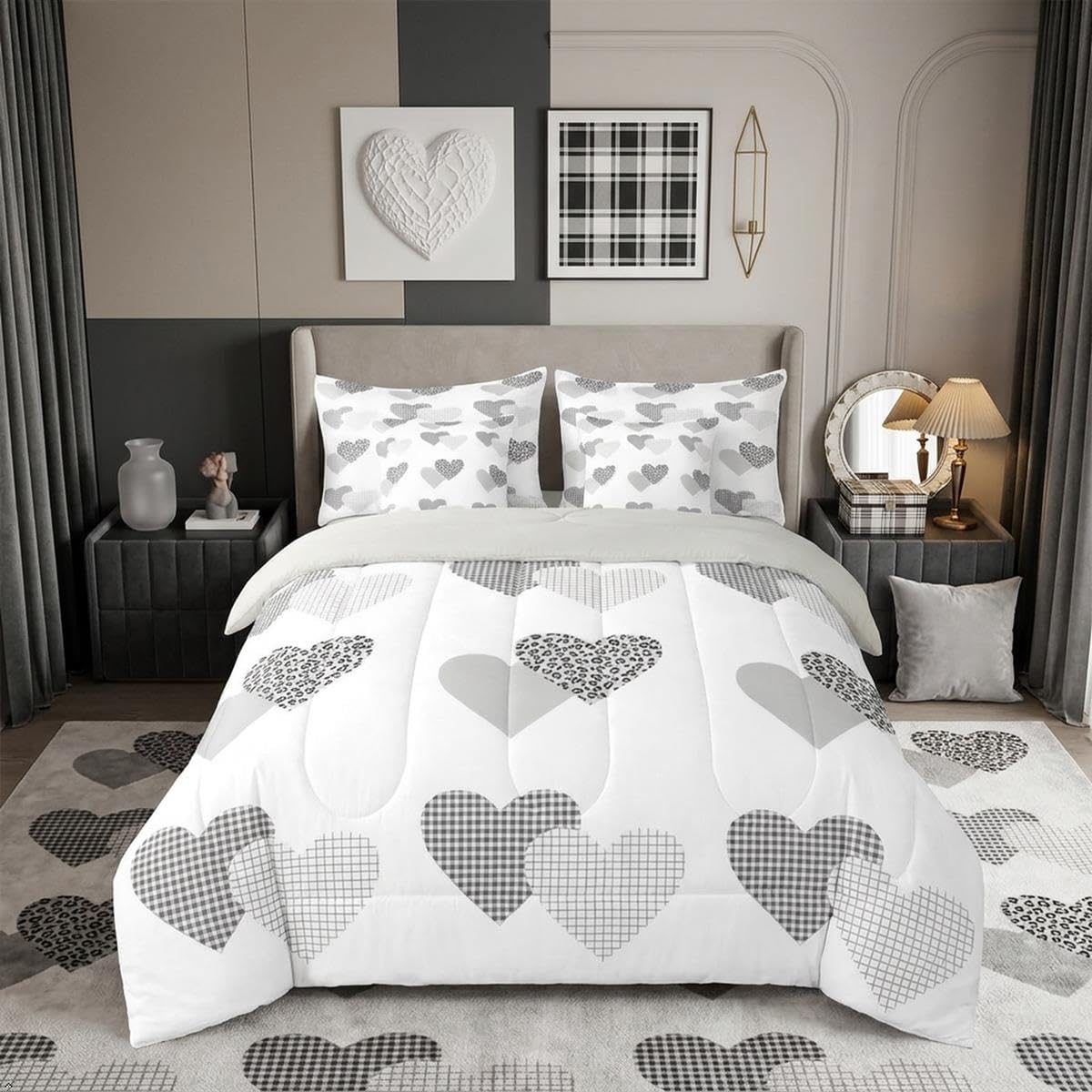 Erosebridal Leopard Print 7 Piece Bedding Set Full Cheetah Decor Comforter Set with Sheets Geometric Modern Bed in A Bag African Safari Animal Bed Sets with 2 Pillowcases, 2 Pillow Covers Lightweight