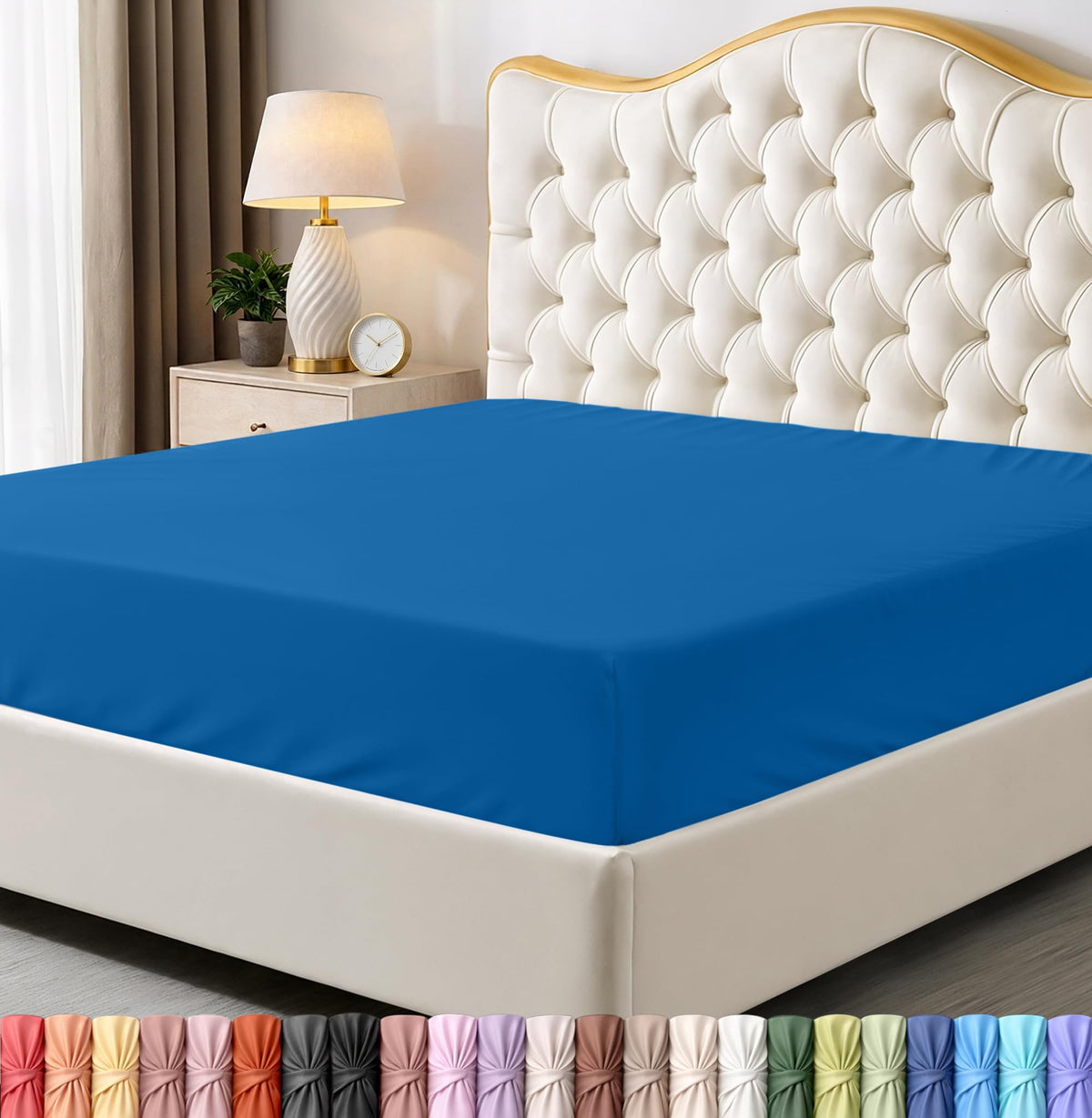 Queen Fitted Sheet, Ultra Soft Fits Up to 15 Inch Deep Pocket, White