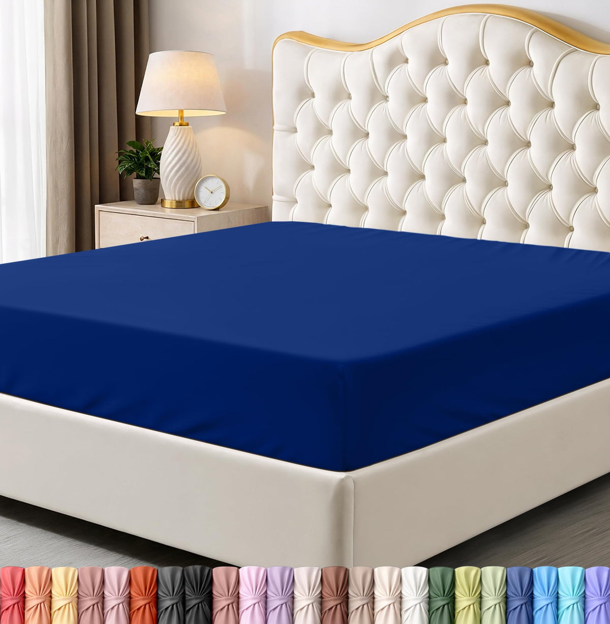 Queen Fitted Sheet, Ultra Soft Fits Up to 15 Inch Deep Pocket, White