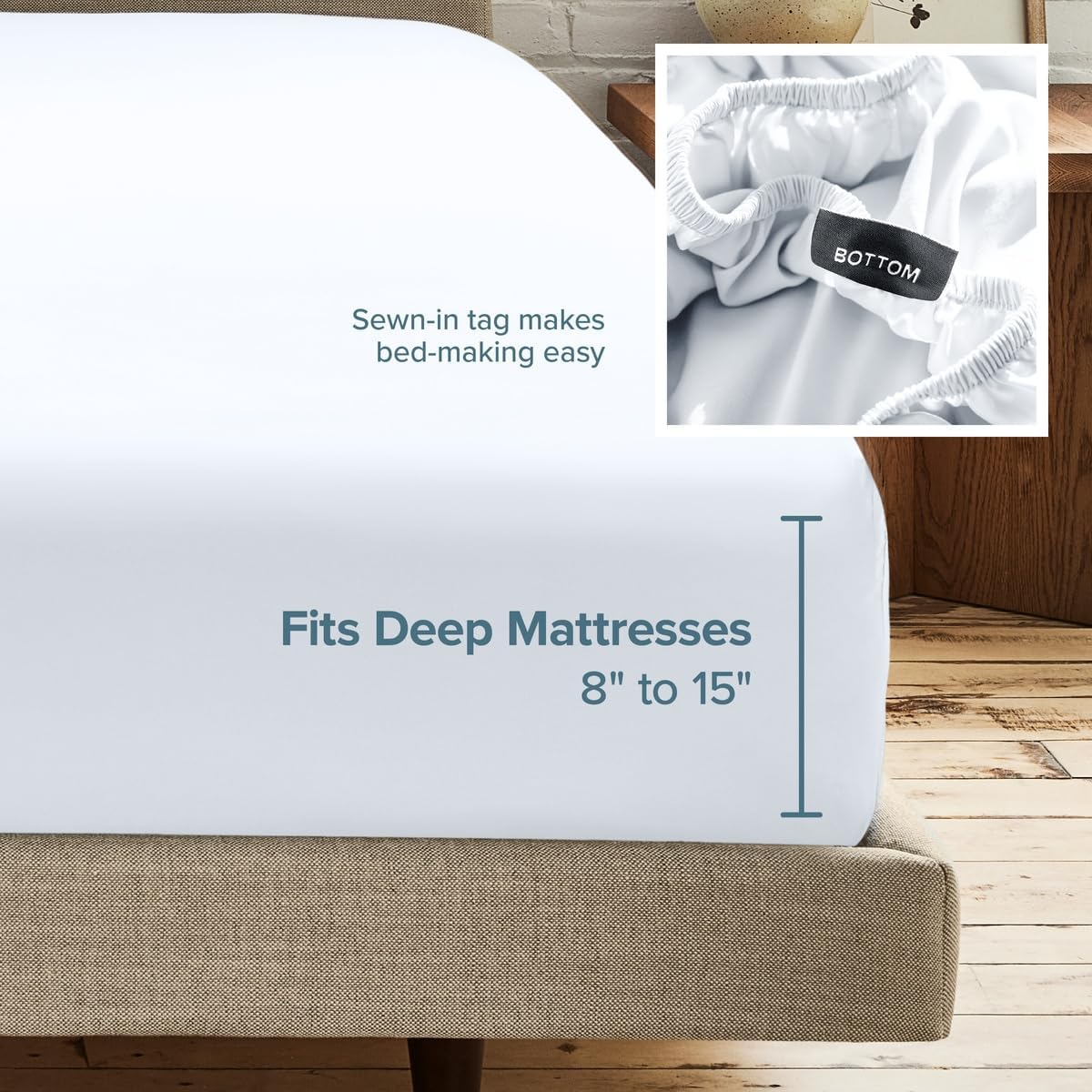 Bare Home 2-Pack Fitted Sheet 1800 Ultra-Soft (Queen, White)