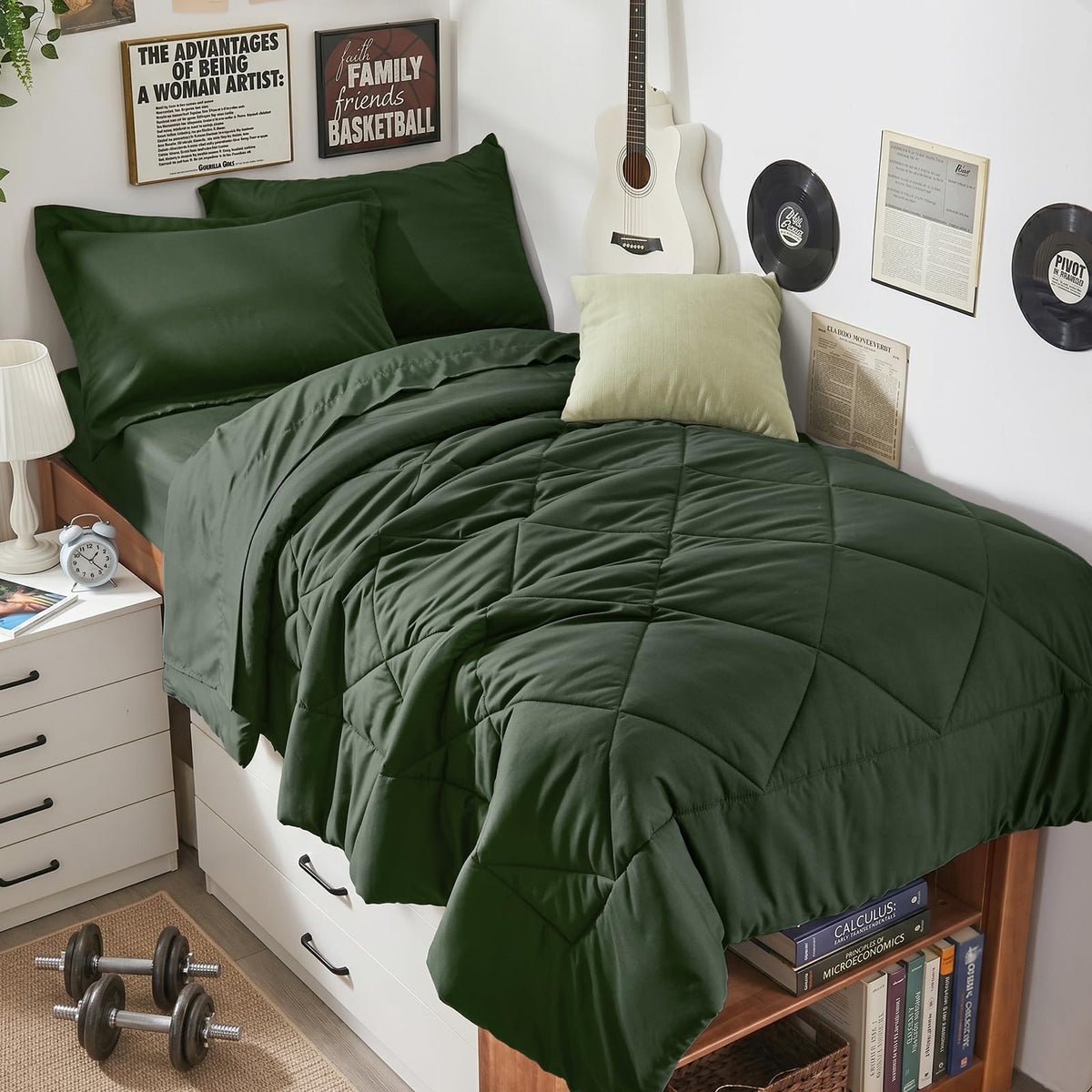HEVUMYI 7-Piece King Comforter Set, Dark Grey Bed in a Bag