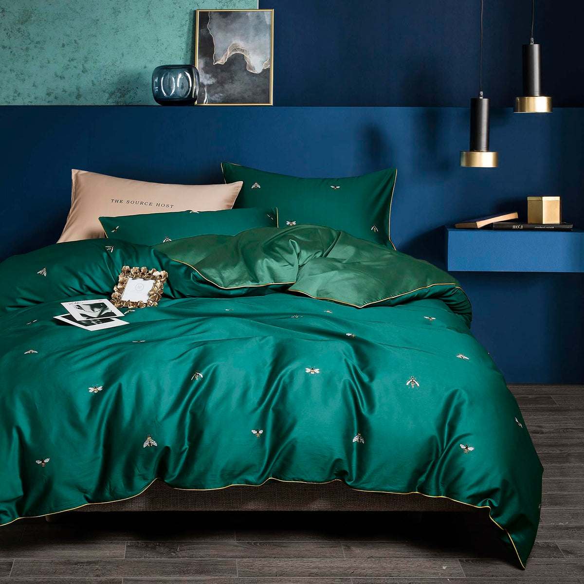 mixinni Duvet Cover Set King Size Bird Flower Pattern Soft Long Staple Cotton Floral Bedding Comforter Cover Set with Zipper Ties for Women and Men, Ultra Soft, Breathable, Easy Care-King Size