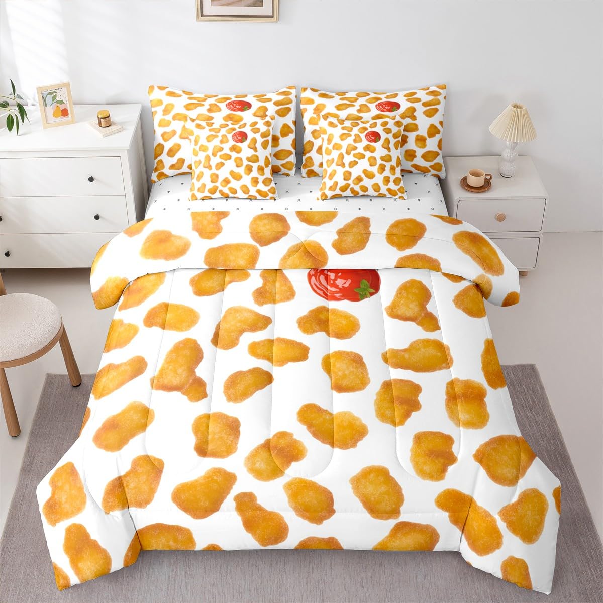 Erosebridal Leopard Print 7 Piece Bedding Set Full Cheetah Decor Comforter Set with Sheets Geometric Modern Bed in A Bag African Safari Animal Bed Sets with 2 Pillowcases, 2 Pillow Covers Lightweight