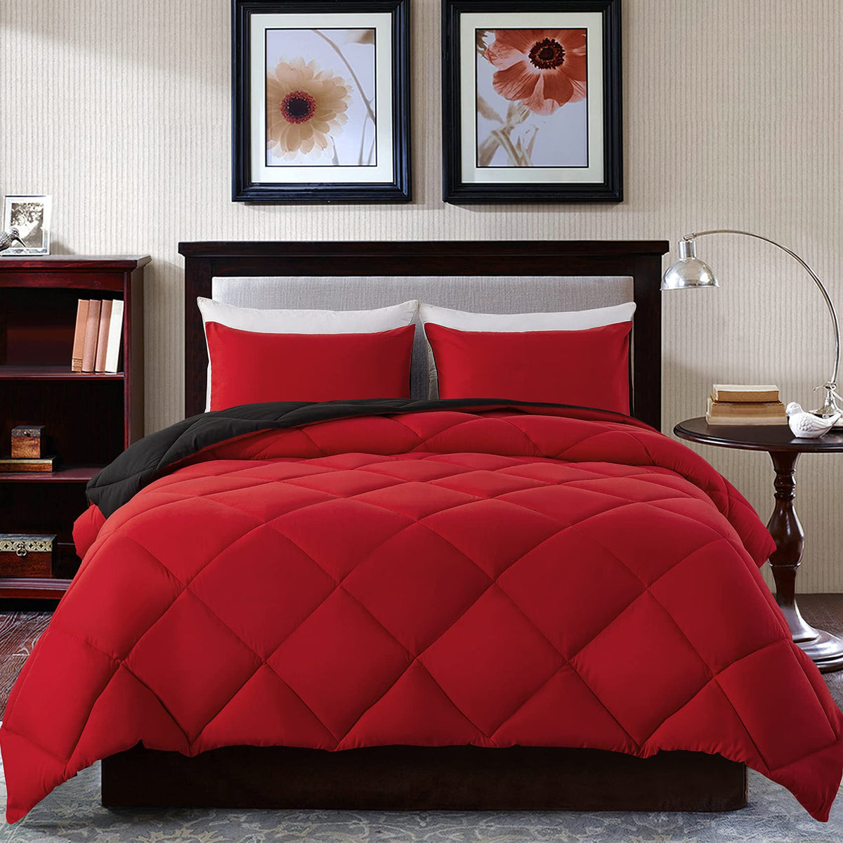 Decroom Lightweight 3 Pieces Comforter Set Queen Quilted Duvet Insert