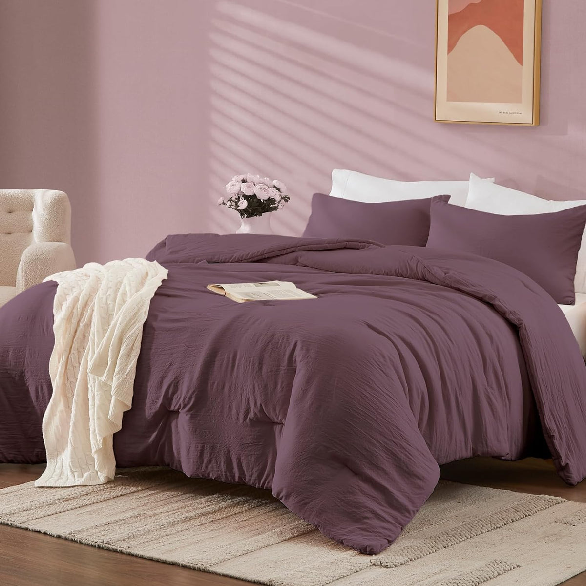 WRENSONGE Queen Comforter Set-3 Pieces Soft Comforters Queen Size Bedding