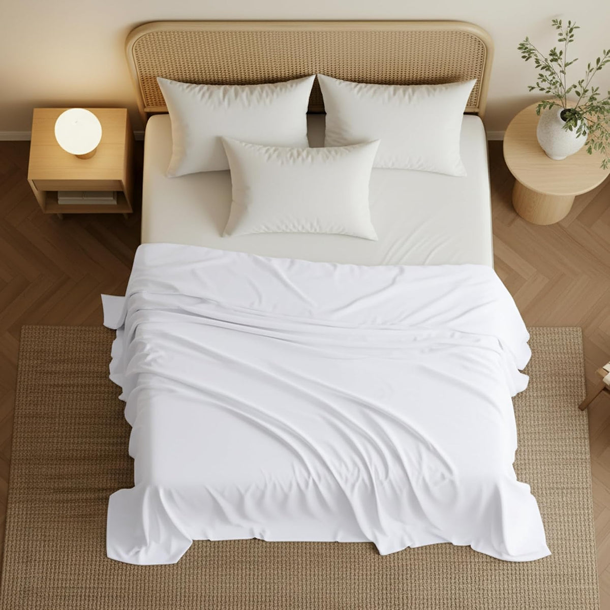 Queen Size Flat Sheet Only Pack of 6, Ultra Soft Hotel Sheets, White