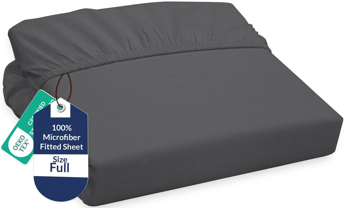 Royale Linens Fitted Sheet Queen - Ultra Soft 1800 Brushed Microfiber - Hotel Luxury Bottom Sheets - Wrinkle Free & Fade Resistant - Deep Pocket Fitted Sheet Only (Queen, White)