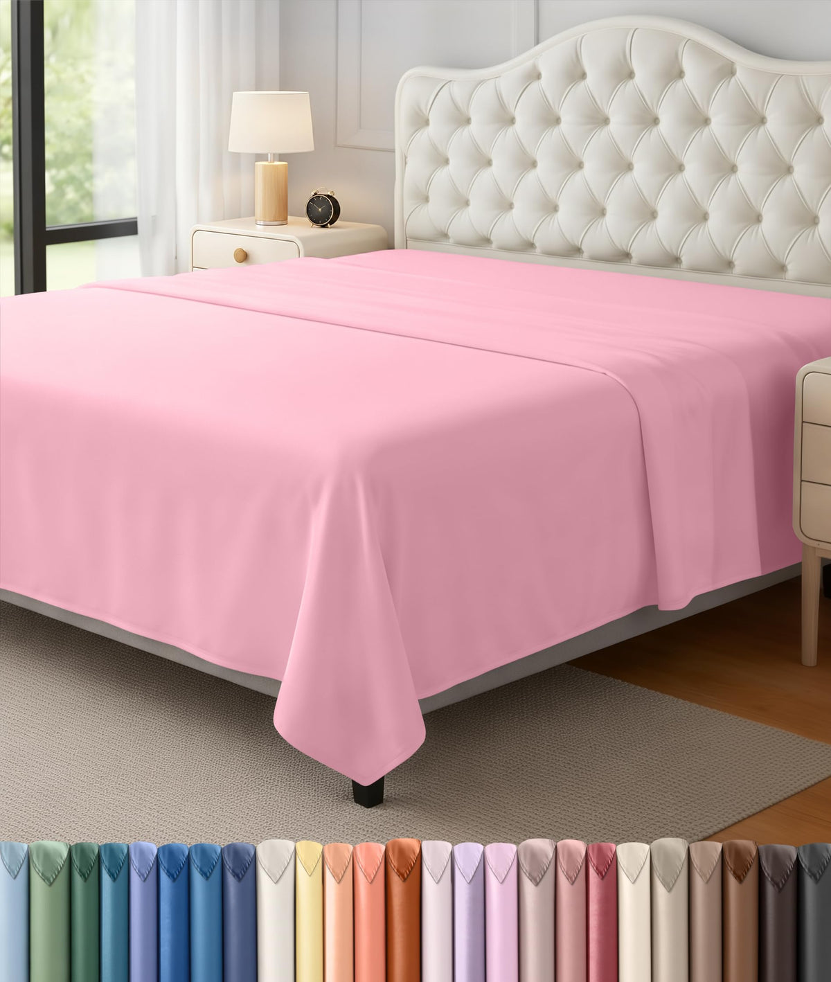 Queen Size Flat Sheet Only Pack of 6, Ultra Soft Hotel Sheets, White