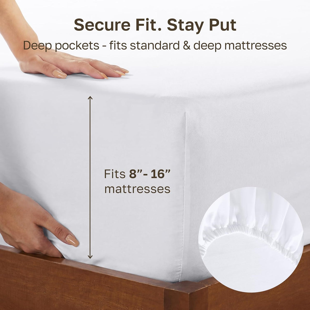 California Design Den Luxury 600 Thread Count King Size Fitted Sheet, White