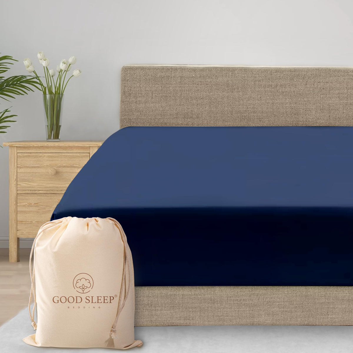 800 TC King Fitted Sheet Only, 100% Egyptian Cotton Fitted Sheet - White