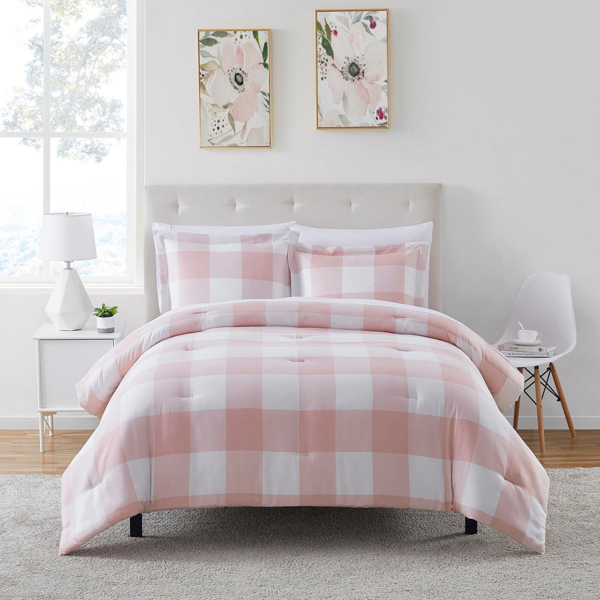 Sweet Home Collection 5 Piece Comforter Set Bag Solid Color All Season Soft Down Alternative Blanket & Luxurious Microfiber Bed Sheets, Navy, Twin