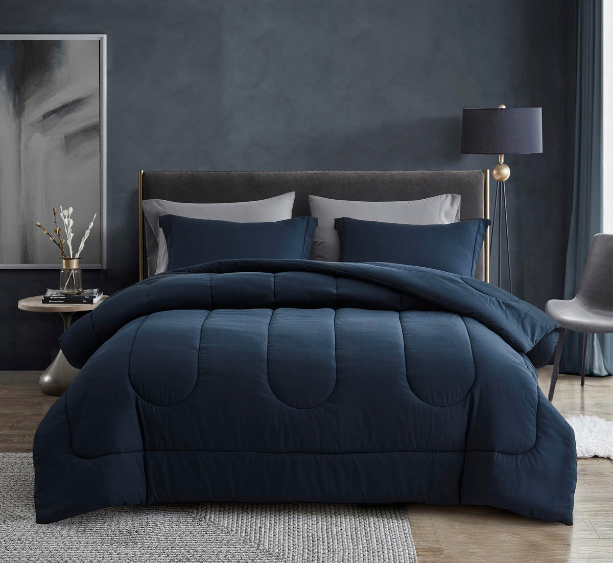 Maple&Stone Full Comforter Set 7 Pieces Bed in a Bag Teal Bed Set