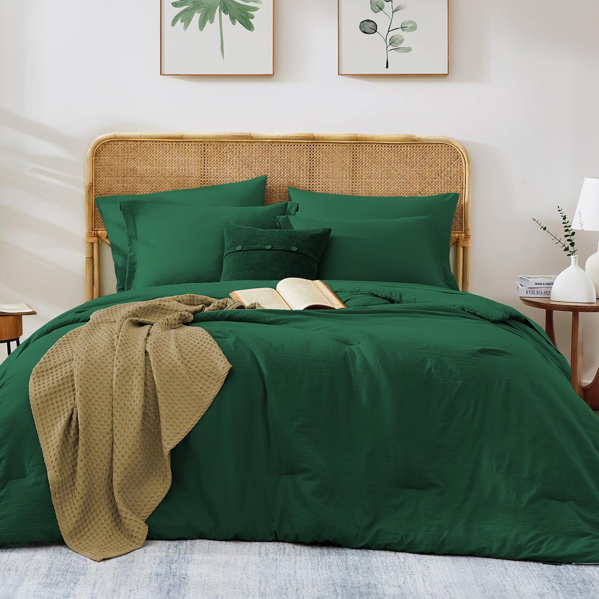 King Size Comforter Set- 7 Pieces Prewashed Bed in a Bag King Bedding Sets