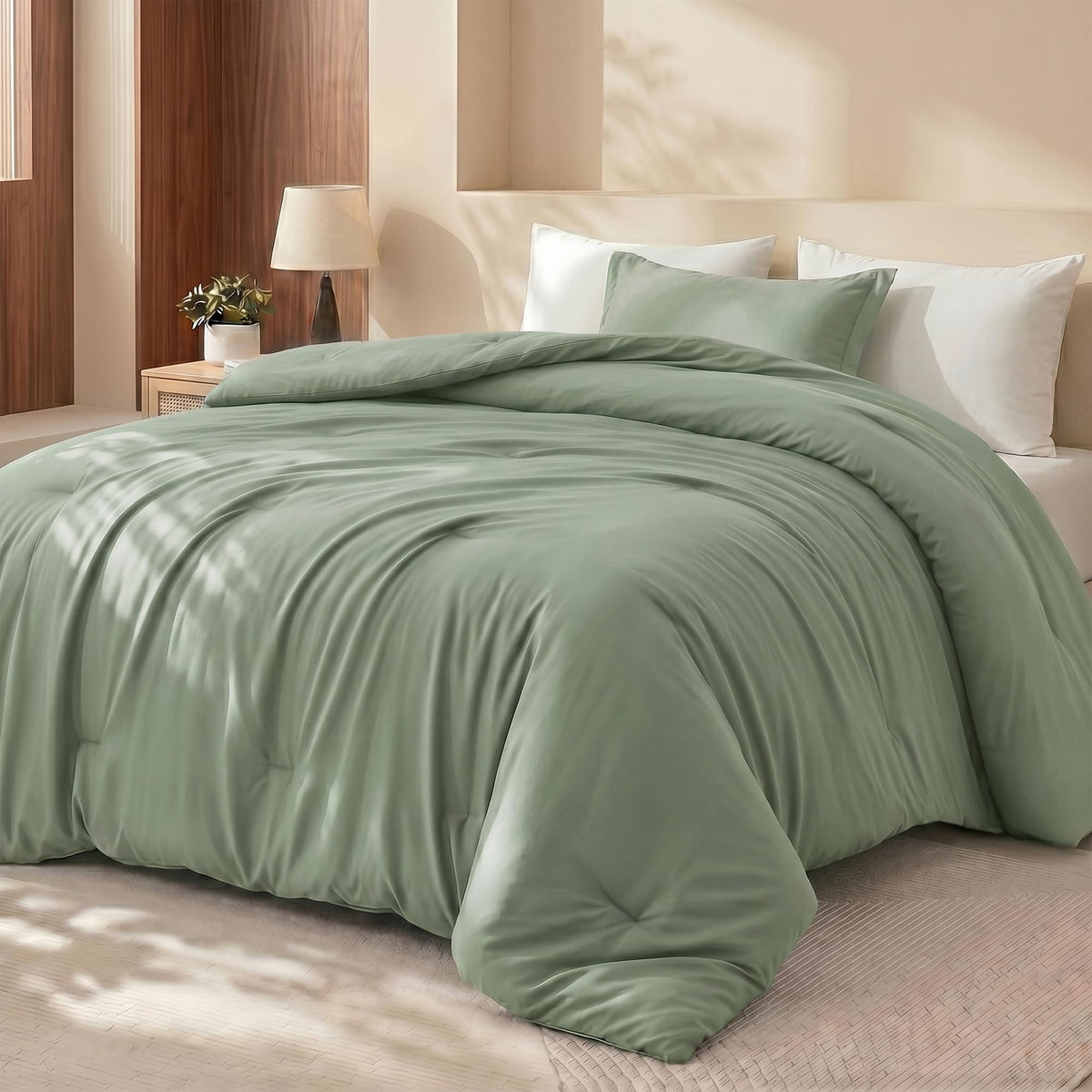 Utopia Bedding 3 Pc Queen Comforter Set, Printed Comforter, Meadow Mist