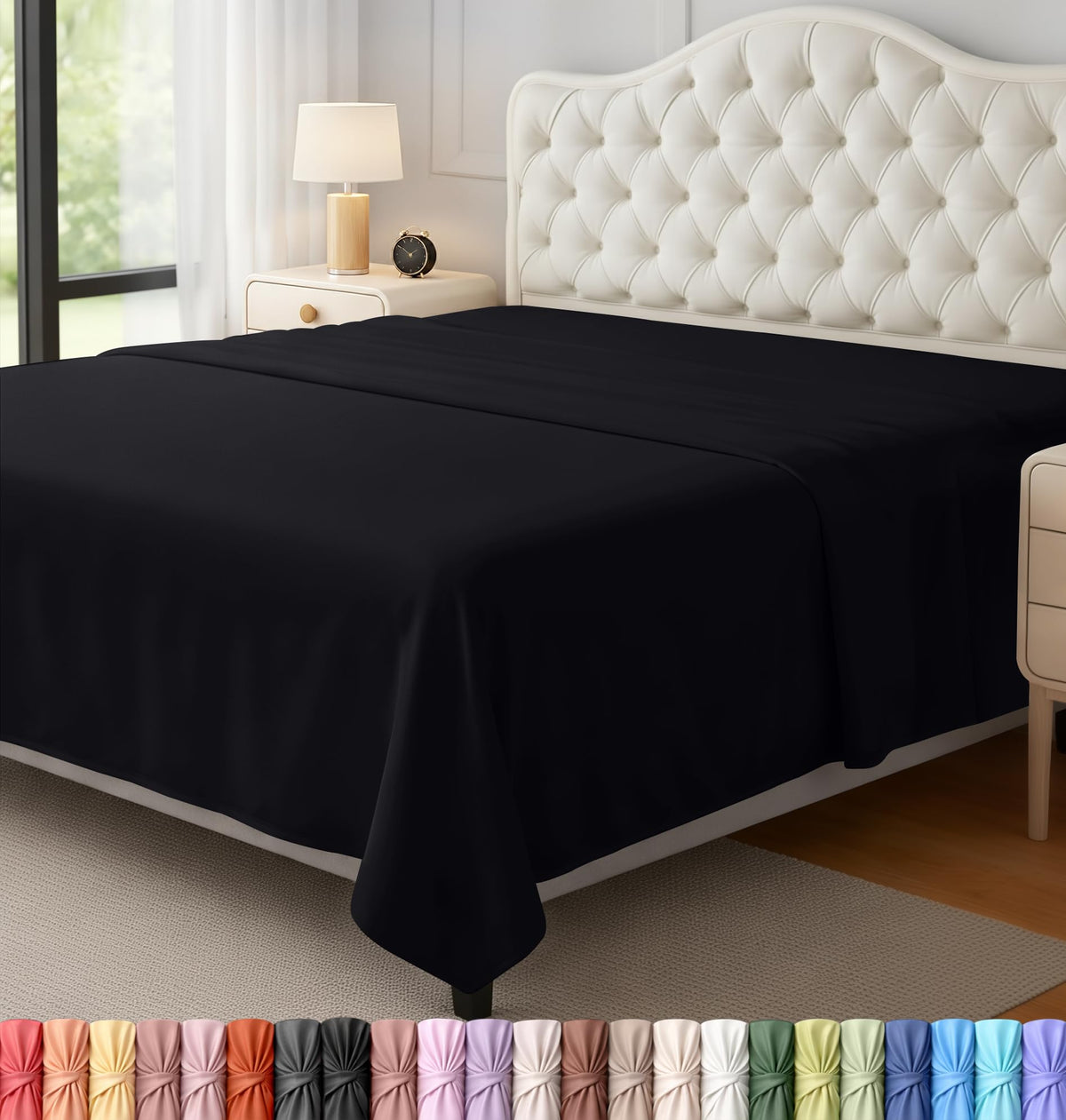 Queen Size Flat Sheet Only Pack of 6, Ultra Soft Hotel Sheets, White