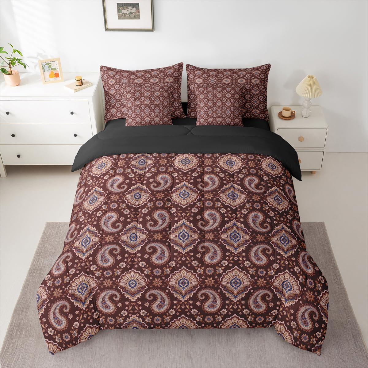 jejeloiu Leopard Print Comforter Set with Sheets 7 Piece Queen Size Cheetah Print Bedding Set for Kids Boys Girls Beige Bed in a Bag Modern Art Room Decor Soft Lightweight Microfiber