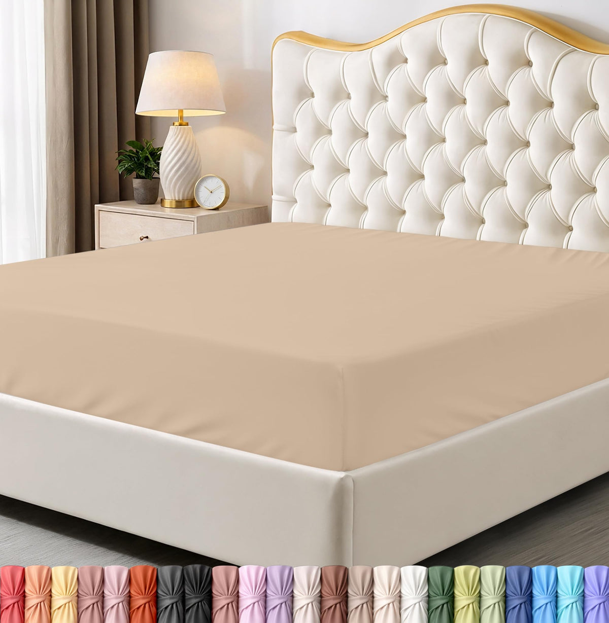Queen Fitted Sheet, Ultra Soft Fits Up to 15 Inch Deep Pocket, White