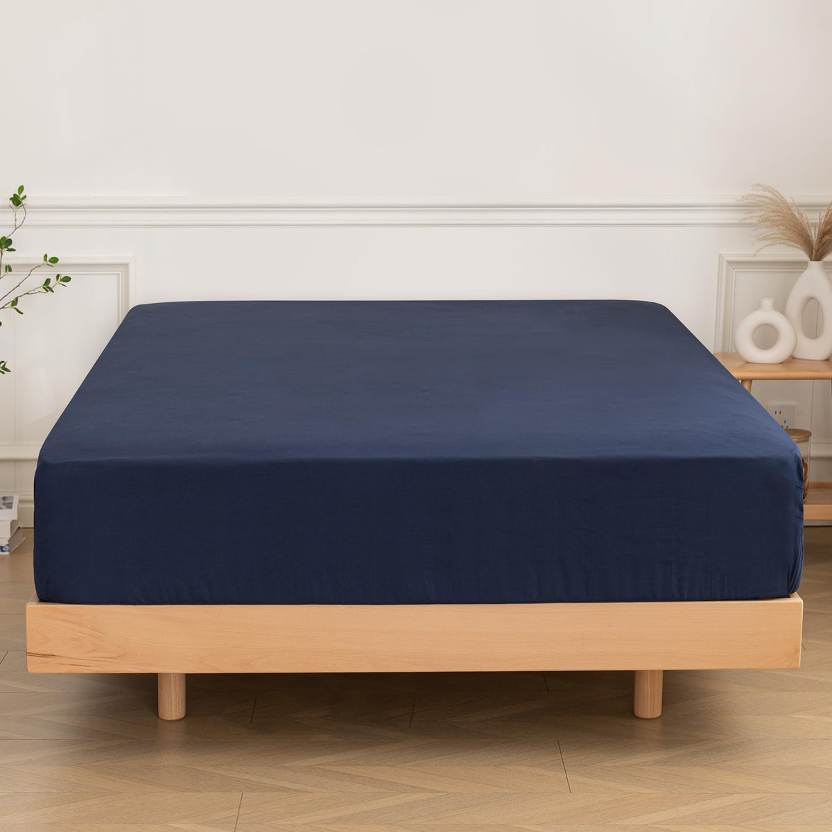 ALYVIA SPRING Twin Fitted Sheet with Side Pocket, Sage, 39x75