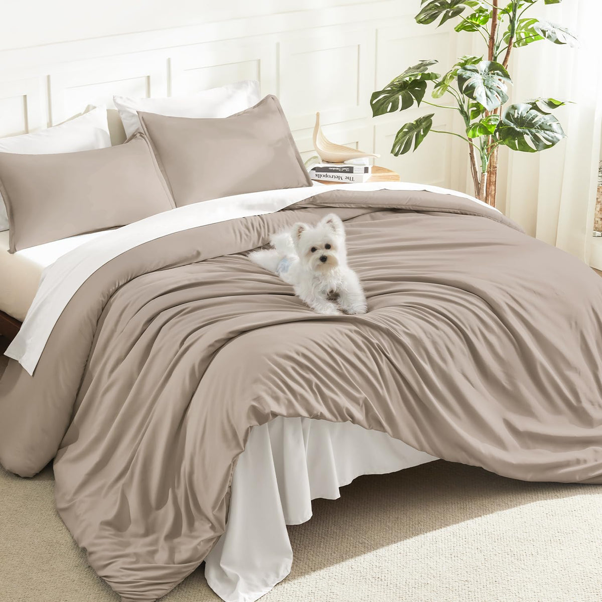 Litanika King Comforter Set Sage Green, 3 Pieces Lightweight Solid Bed Set