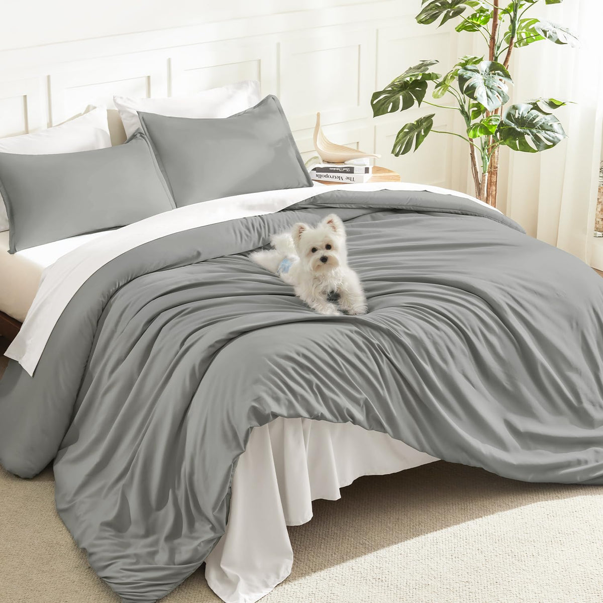 Litanika King Comforter Set Sage Green, 3 Pieces Lightweight Solid Bed Set