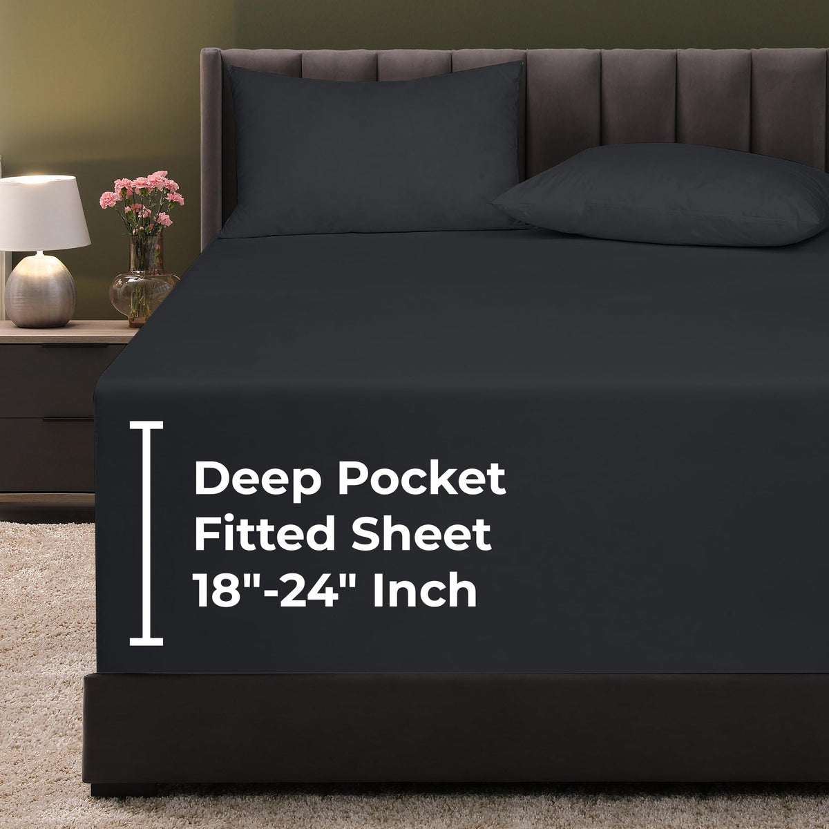 Royale Linens Fitted Sheet Queen - Ultra Soft 1800 Brushed Microfiber - Hotel Luxury Bottom Sheets - Wrinkle Free & Fade Resistant - Deep Pocket Fitted Sheet Only (Queen, White)