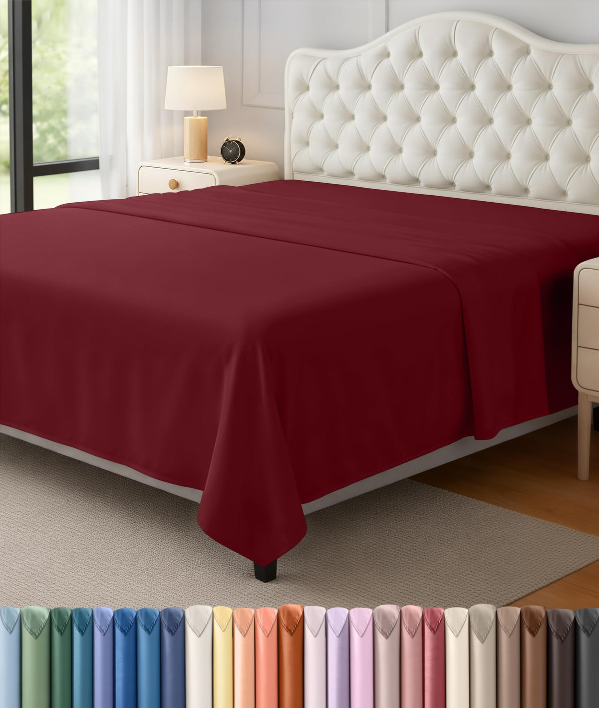 Queen Size Flat Sheet Only Pack of 6, Ultra Soft Hotel Sheets, White